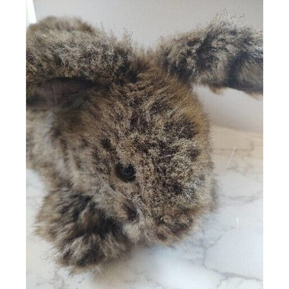 Ditz Designs Plush Bunny Rabbit Mottled Brown Fur Realistic Stuffed Animal 14 In - Picture 2 of 6